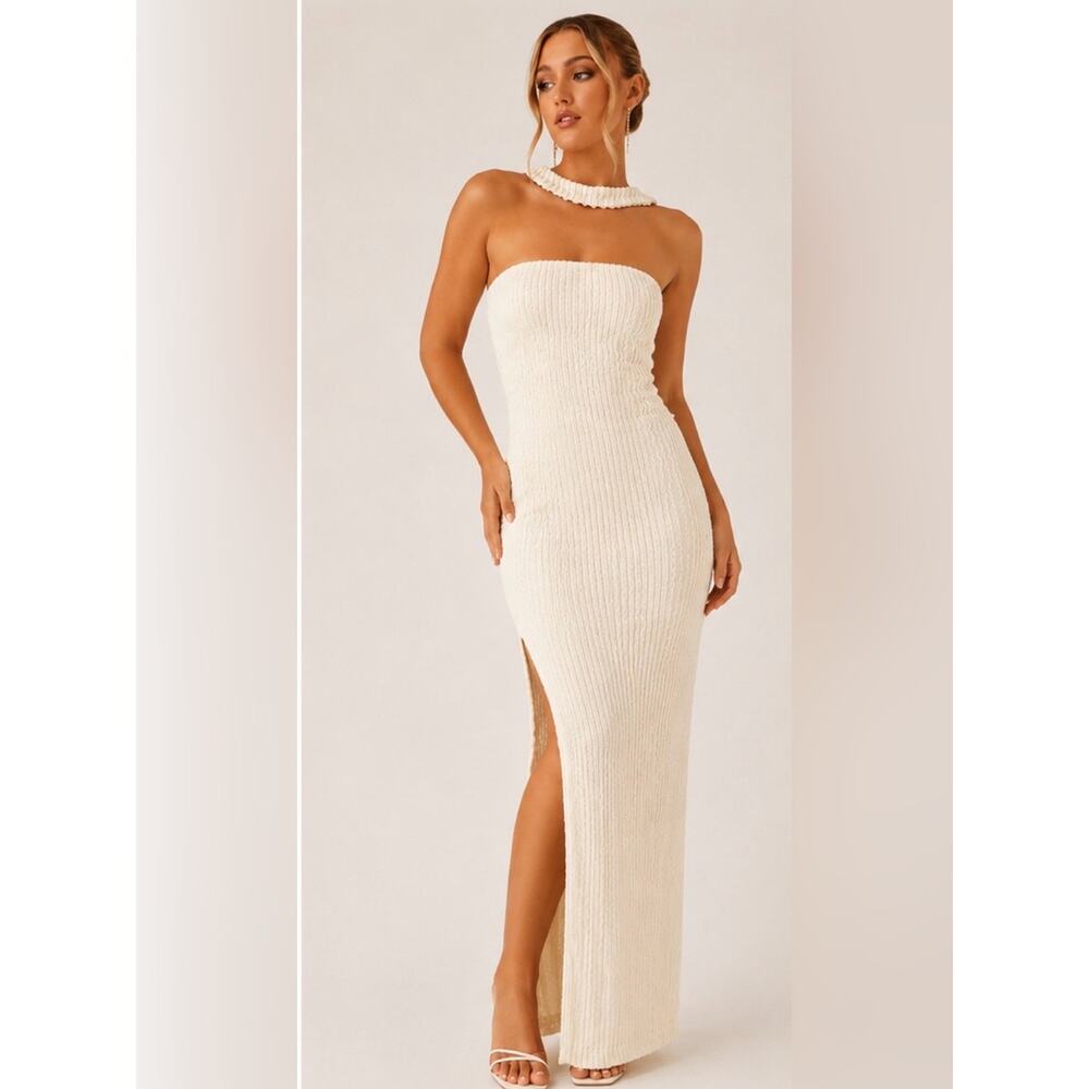PepperMayo Sadie Maxi Ivory Size 10 NWT Bridal shower or rehearsal dinner dress